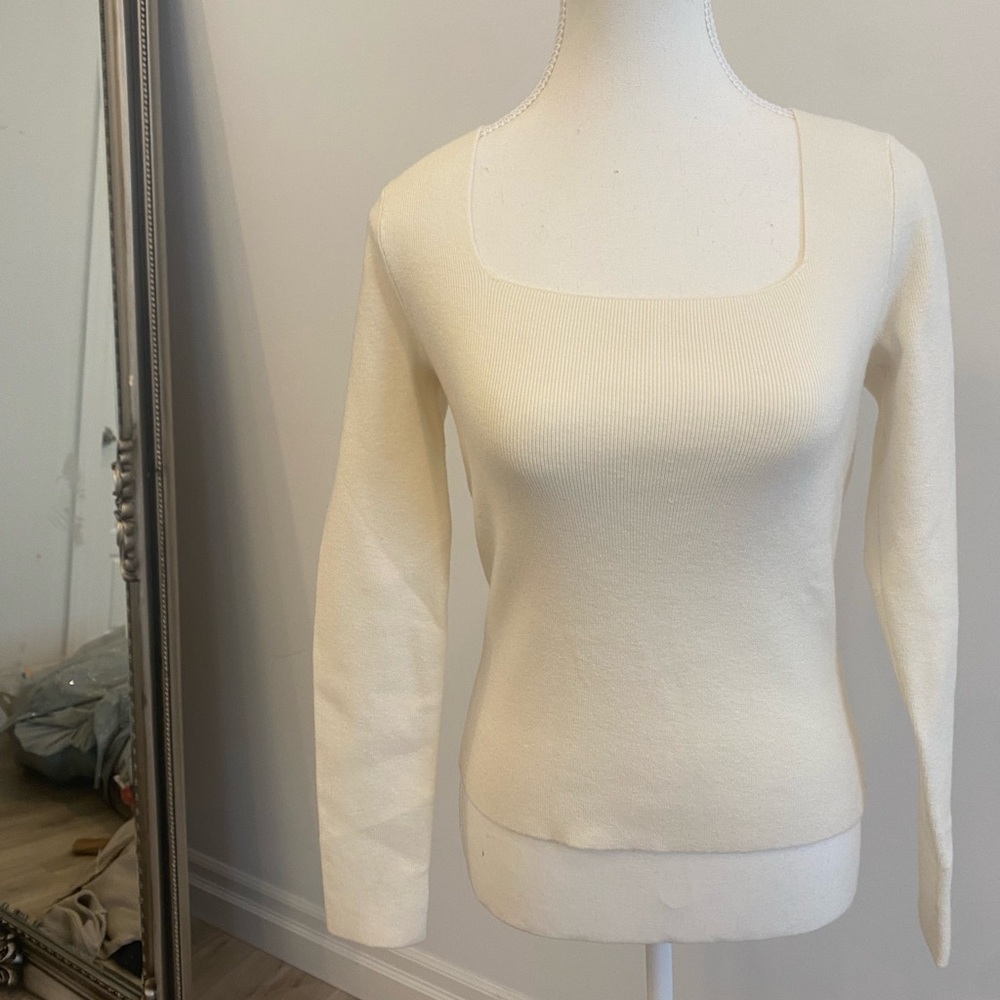 Chic Cream Long Sleeve Top